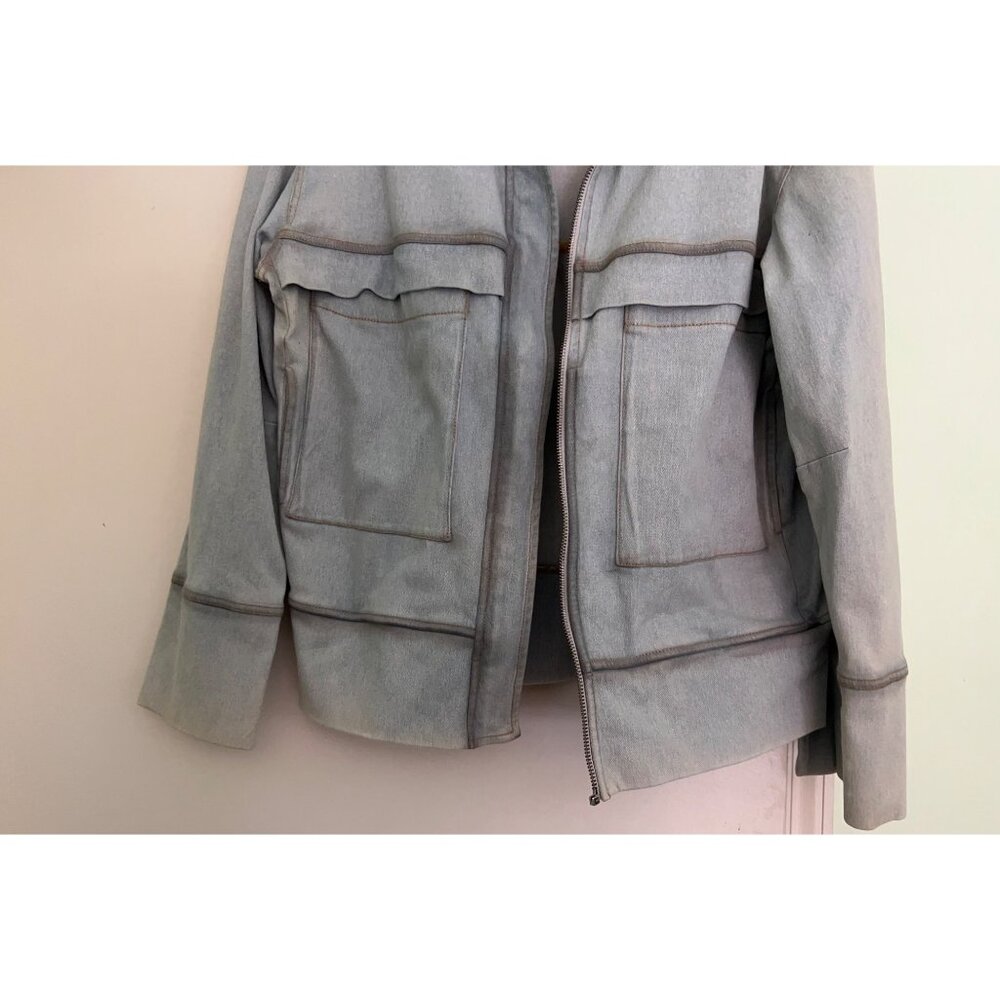 Hemsmith Jean Jacket Men’s Small Utility Zip Front Oversized Workwear Style Pock - Picture 8 of 13